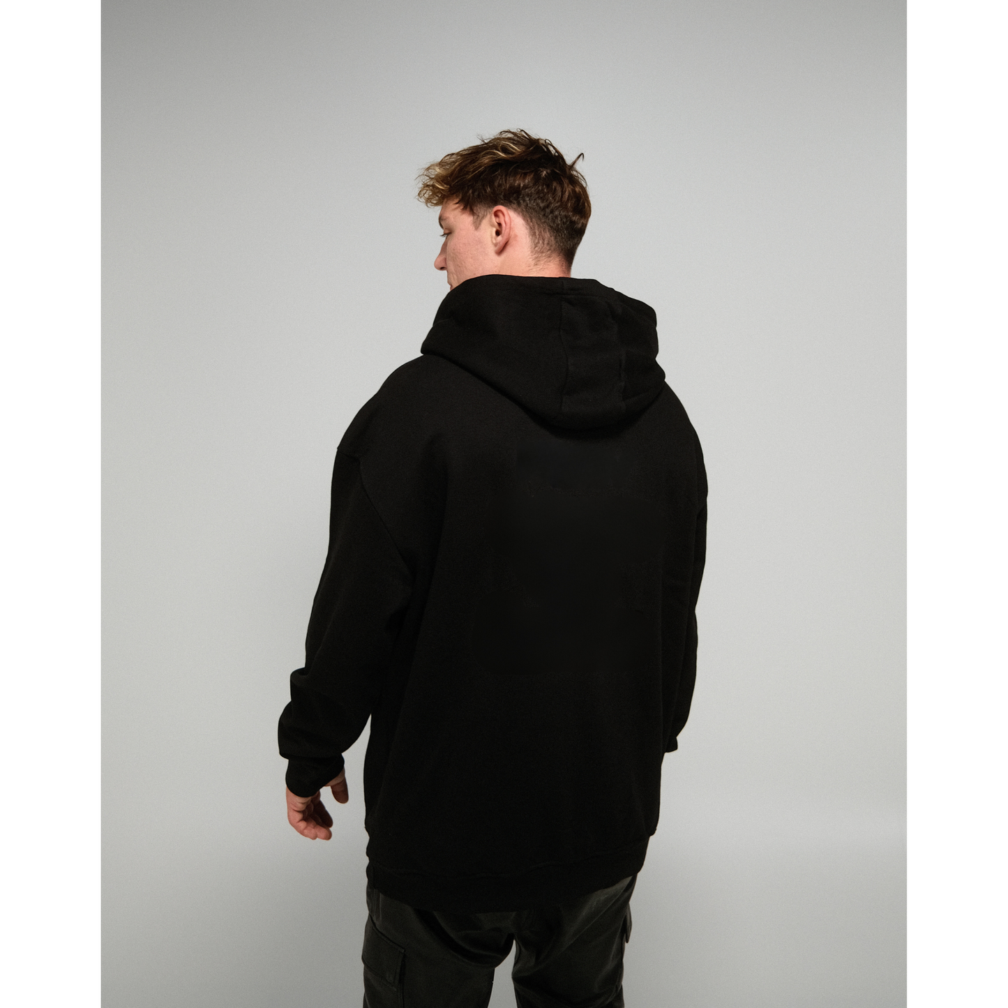 Oversize Hoodie "Kein Grund zur Panik" schwarz