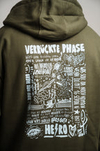 Oversize Hoodie "Verrückte Phase" Olive-Grün
