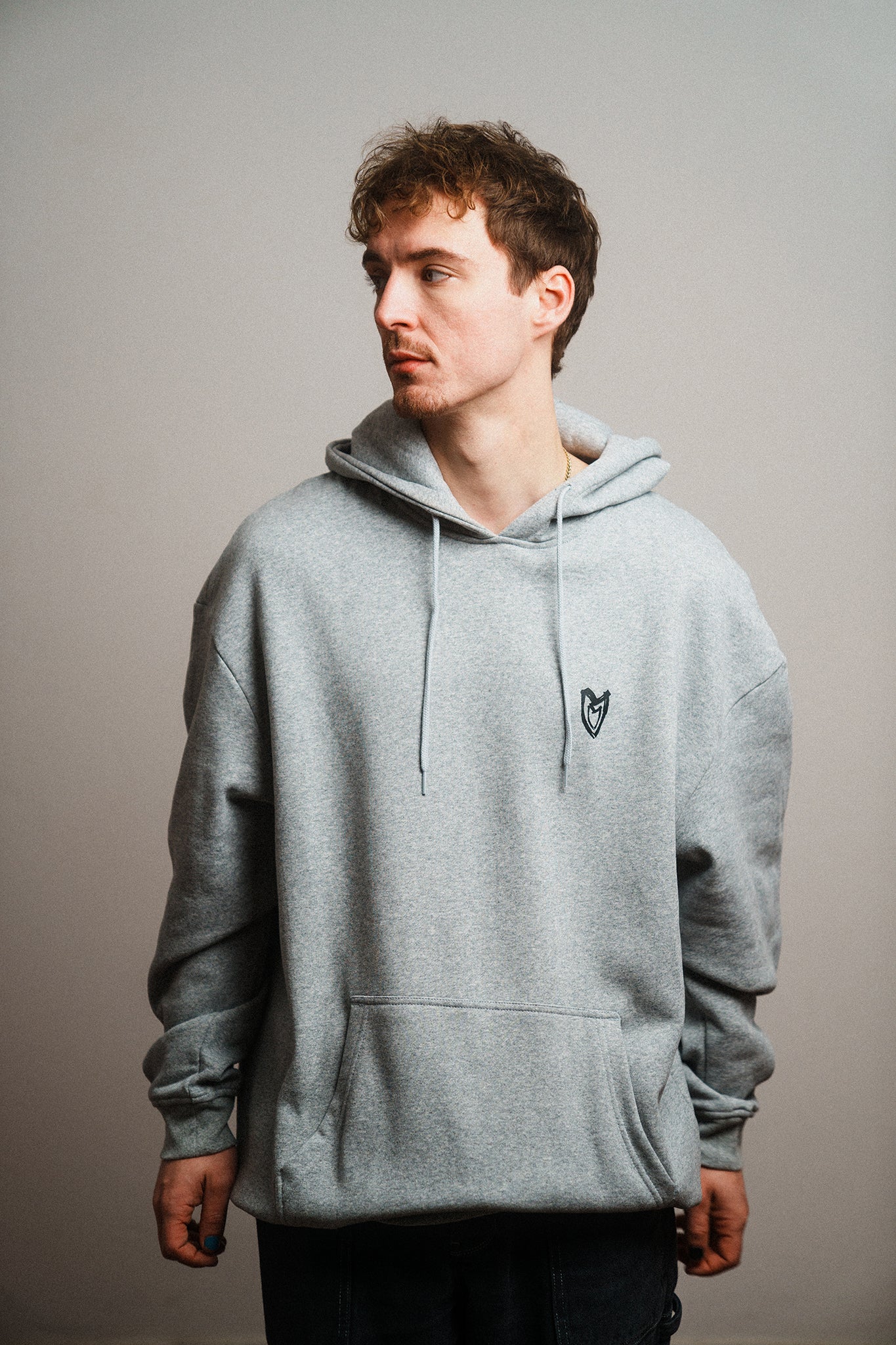 Oversize Hoodie "Verrückte Phase" Grau