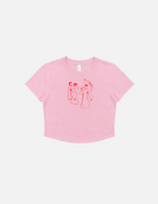 Ladies´ Baby Tee "Comic Silhouette" Pink