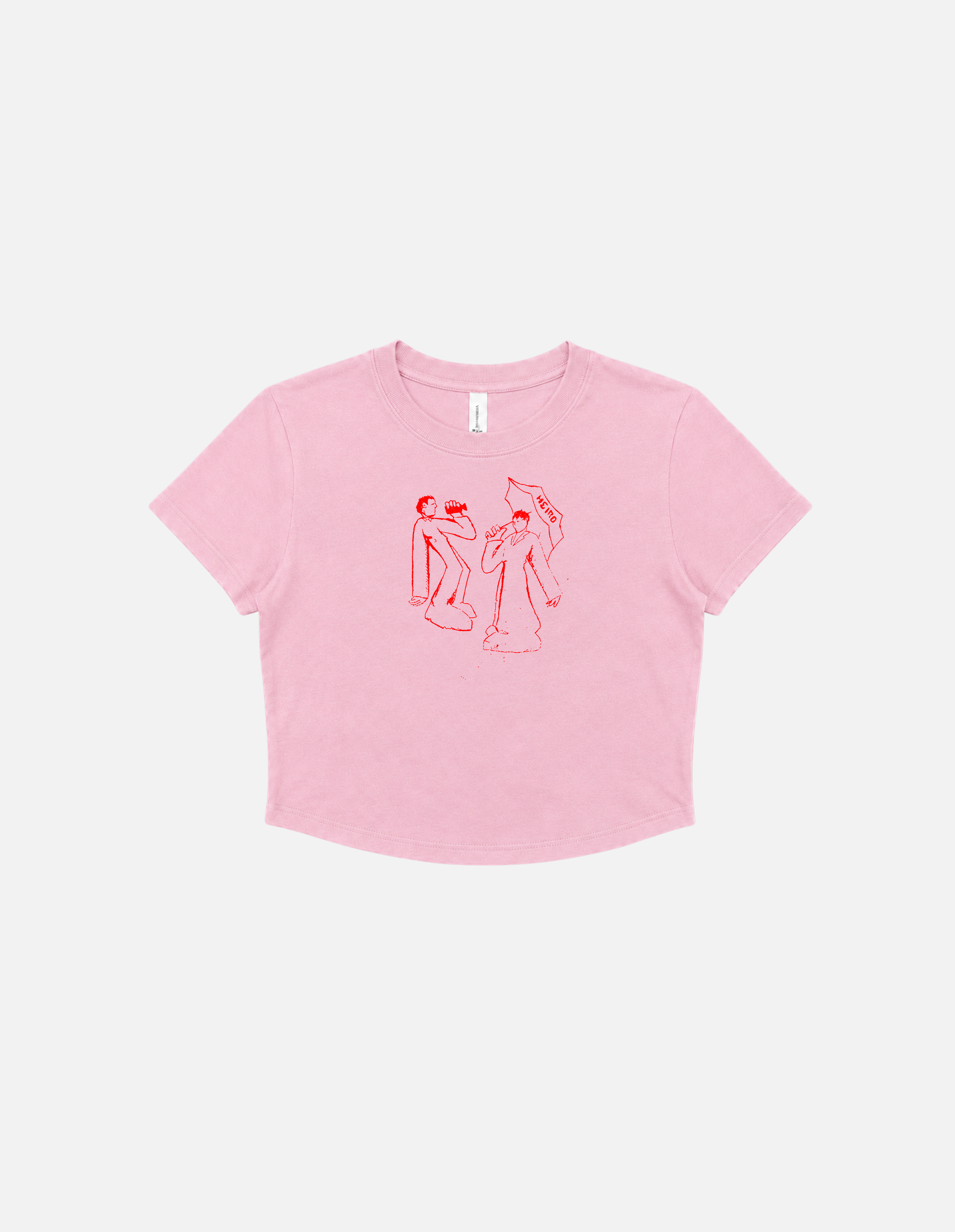 Ladies´ Baby Tee "Comic Silhouette" Pink