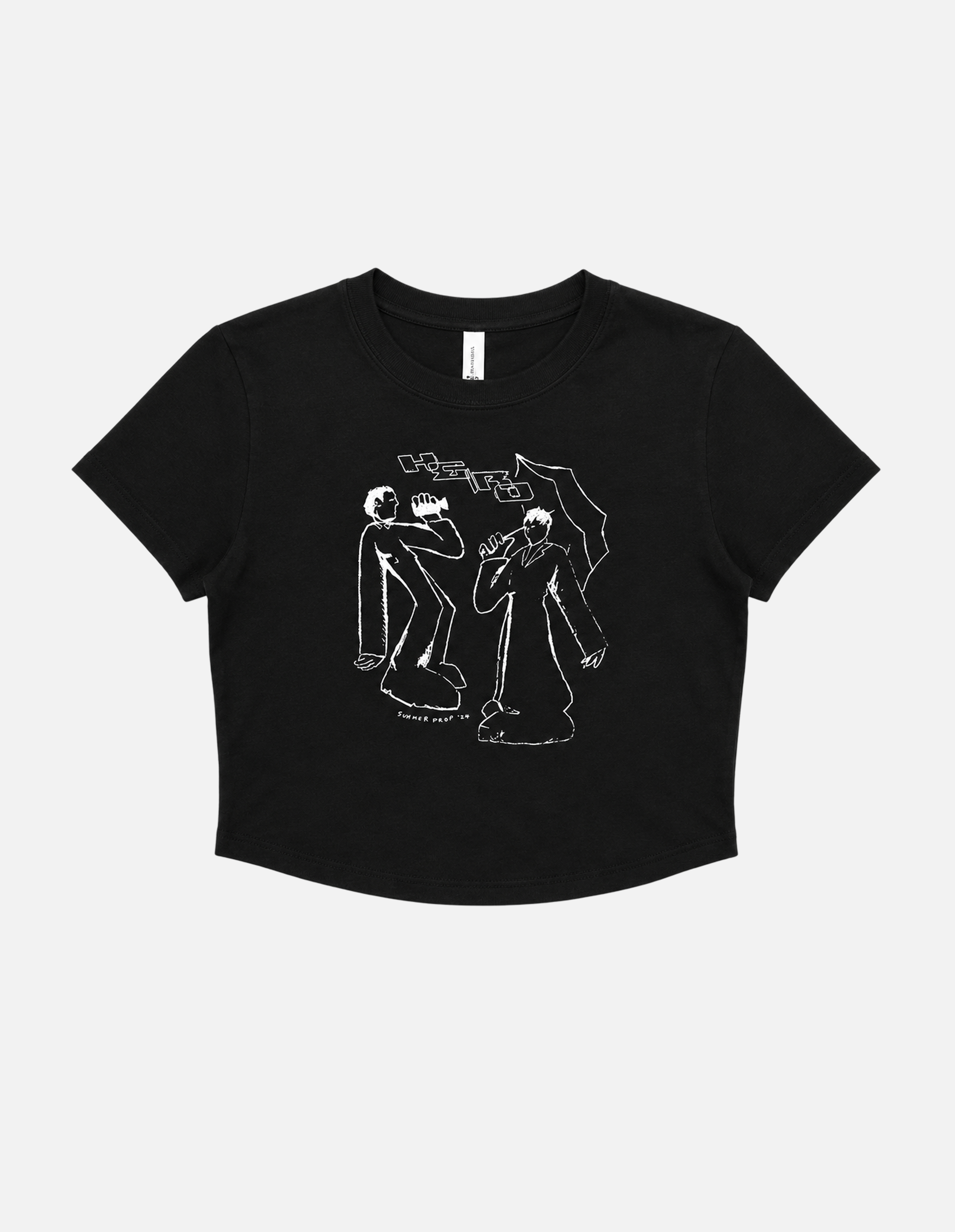 Ladies´ Baby Tee "Comic Silhouette" Schwarz