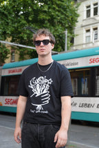 Boxy oversize T-Shirt "Klau den Mond" schwarz