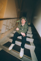 Oversize Hoodie "Verrückte Phase" Olive-Grün
