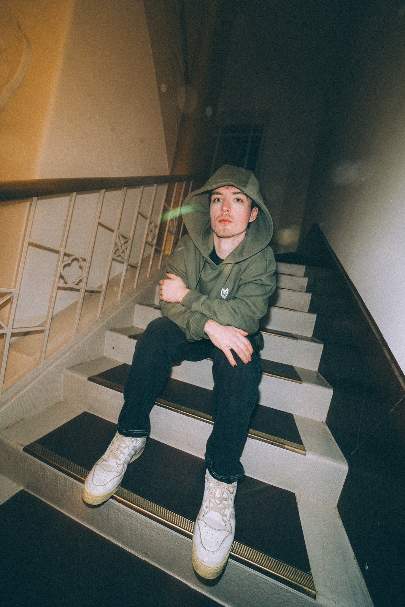Oversize Hoodie "Verrückte Phase" Olive-Grün
