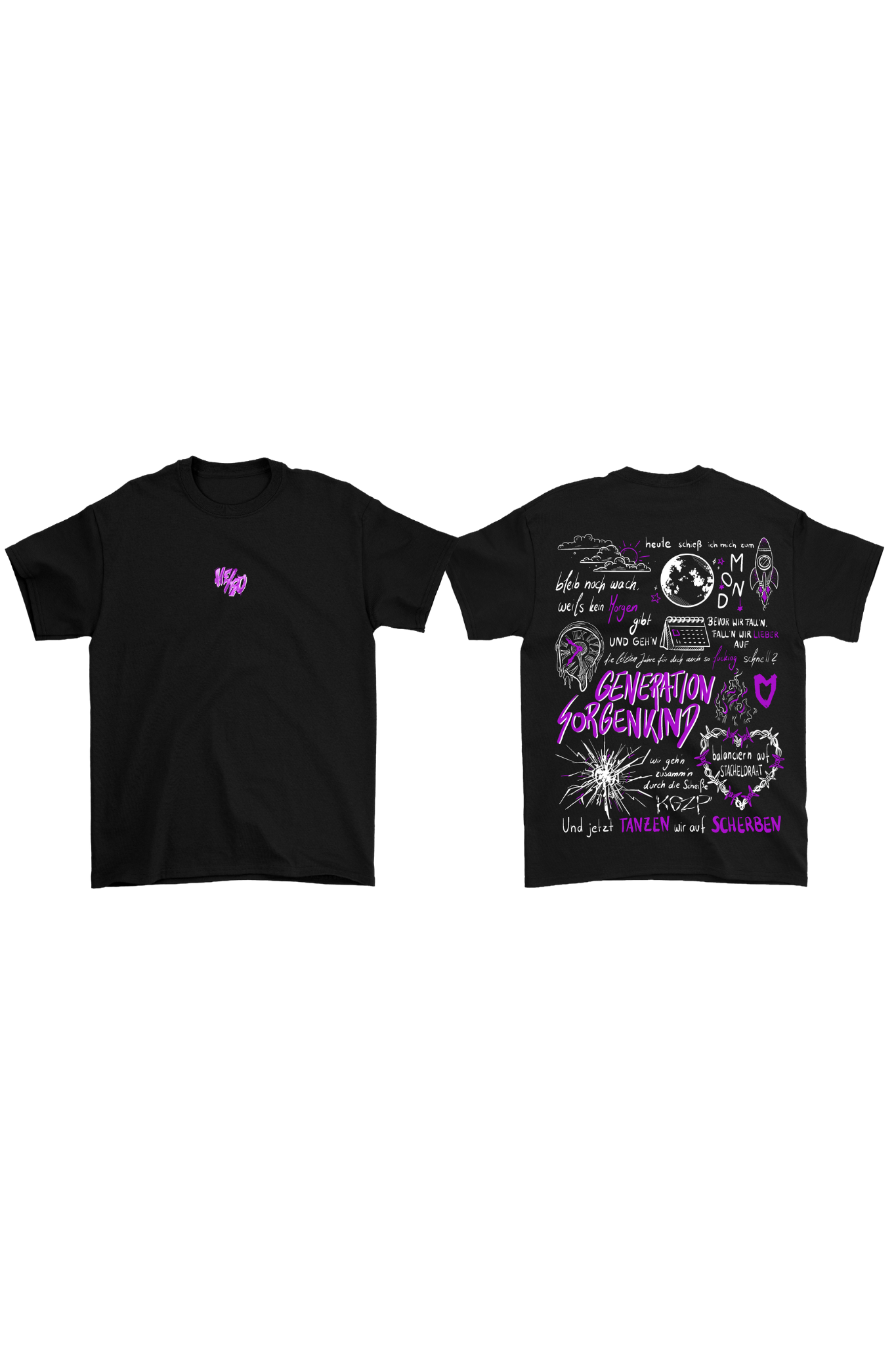 Oversize T-Shirt "Generation Sorgenkind" schwarz