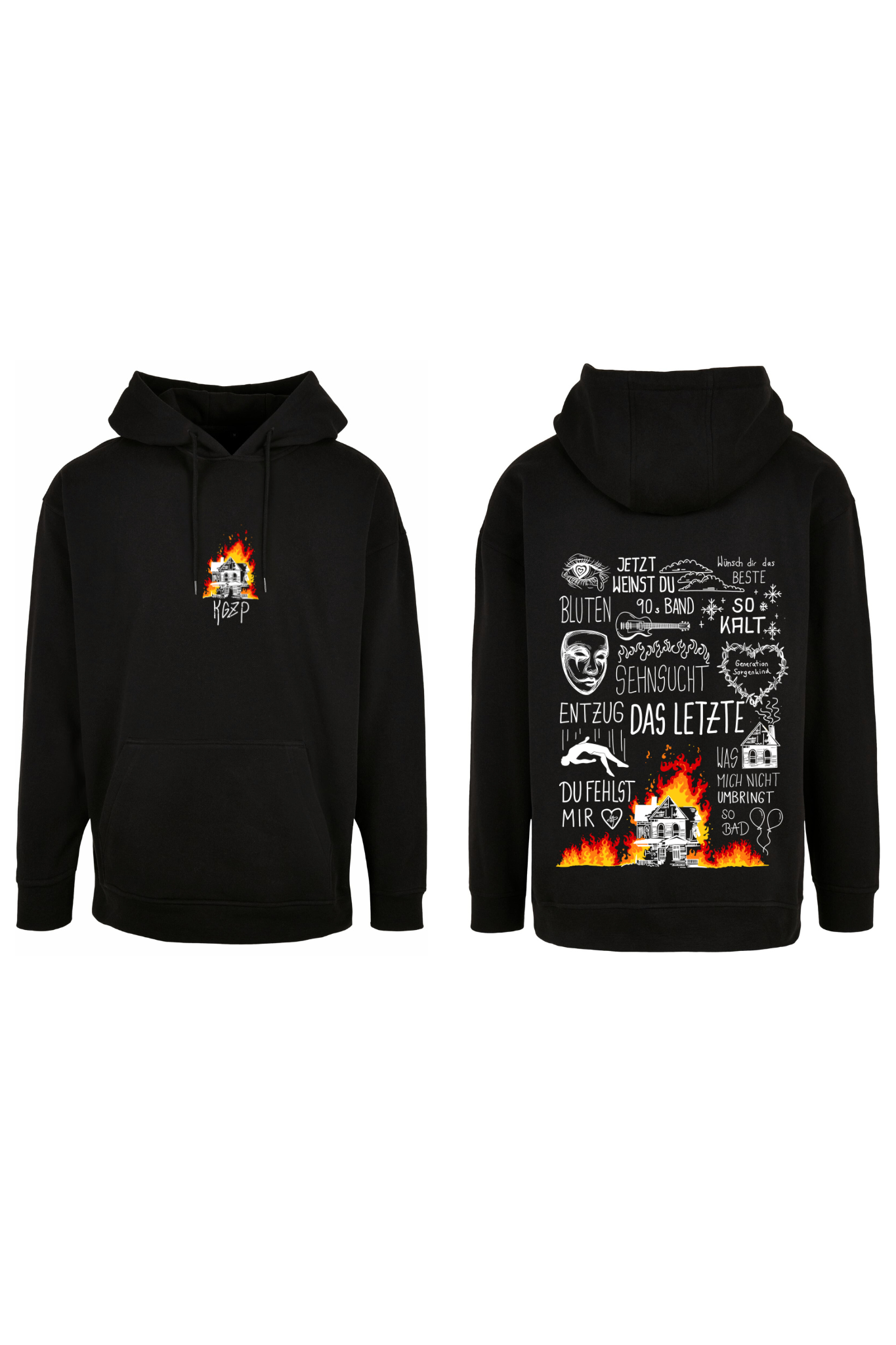 Oversize Hoodie "KGZP-Album" schwarz