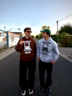 Fluffy Hoodie "DURCHGEHEND ONLINE" Grau