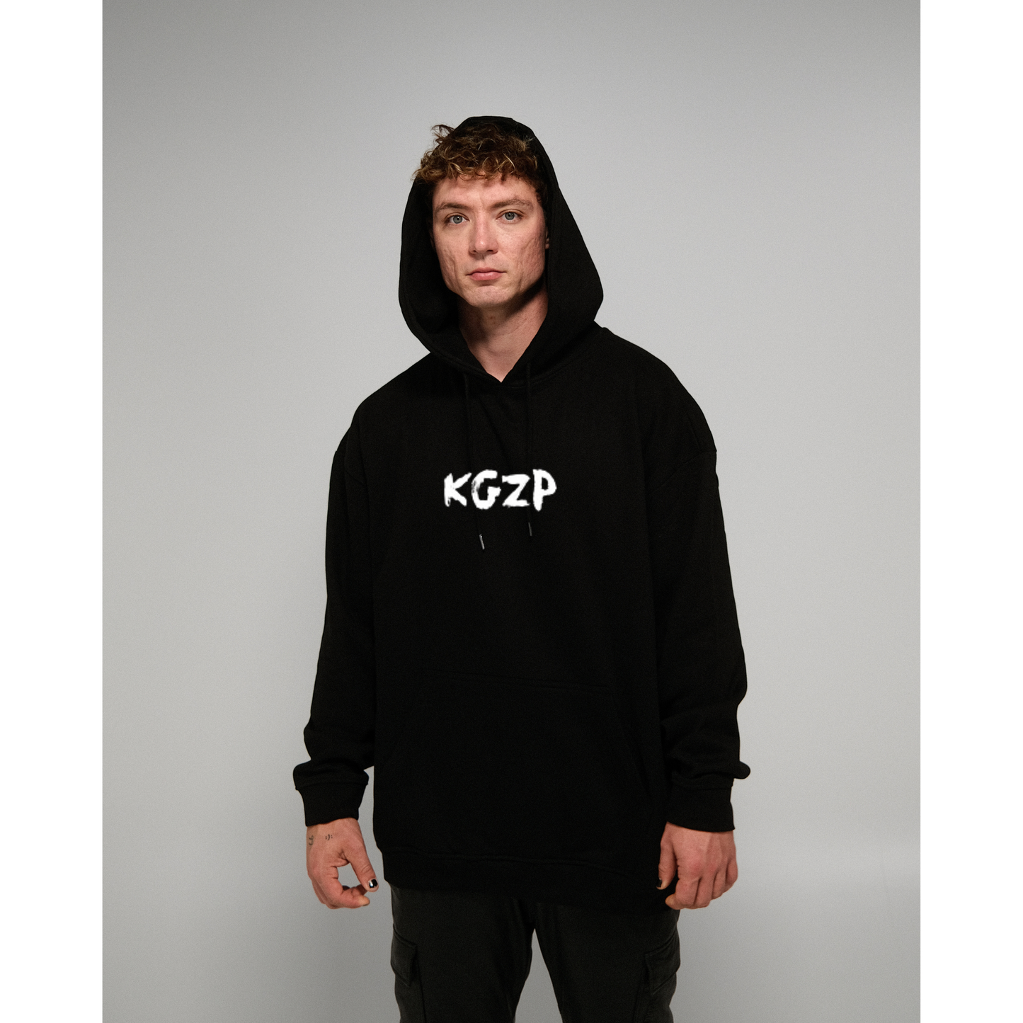 Oversize Hoodie "KGZP" schwarz