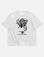 Boxy oversize T-Shirt "Klau den Mond" Weiß