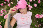 Ladies´ Baby Tee "Comic Silhouette" Pink