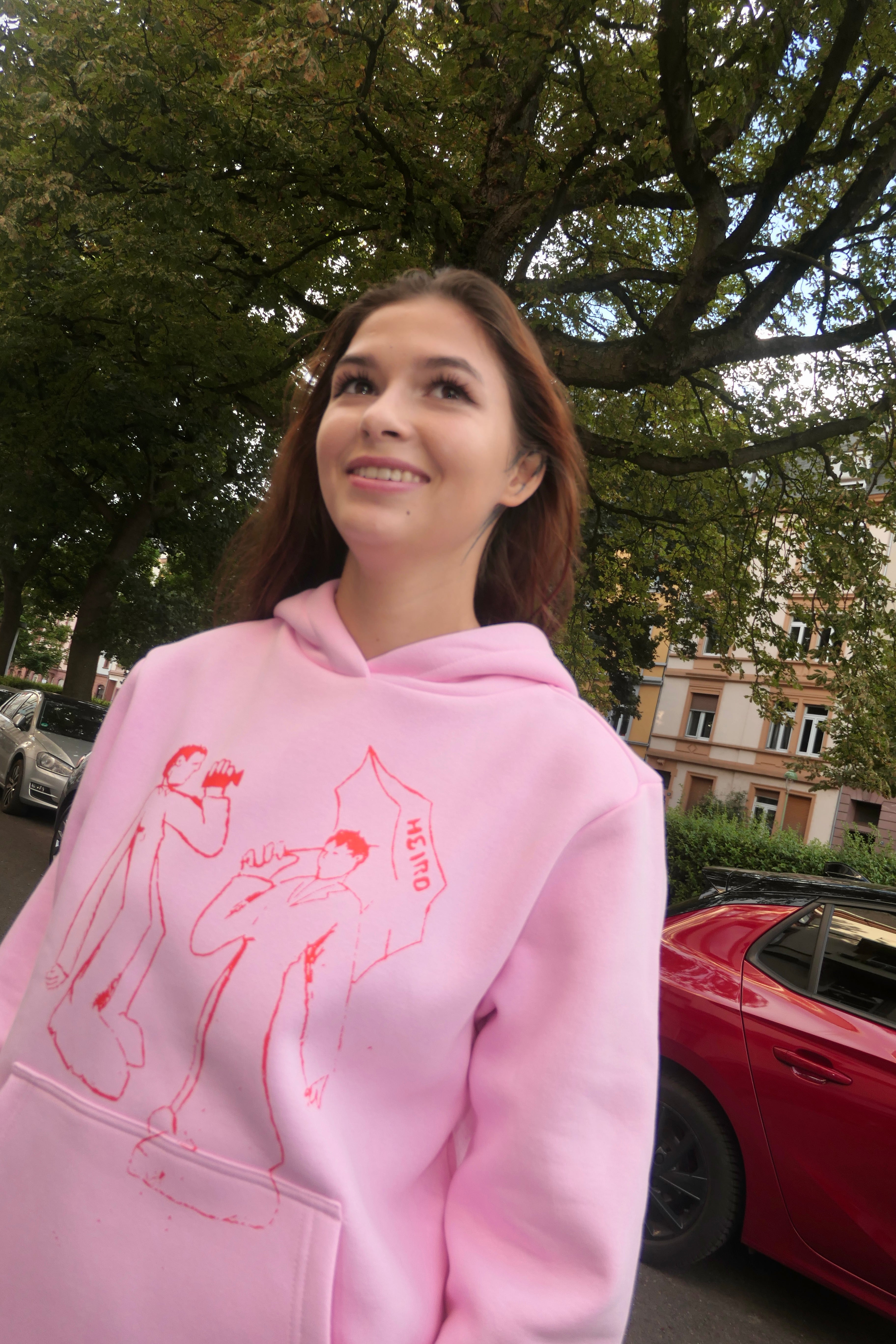 HE/RO Fluffy Hoodie "Comic Silhouette"