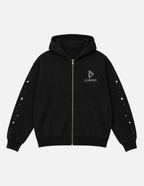 Sweatjacke "LOCHIVERSUM" Schwarz