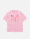 Oversize T-Shirt "Comic Silhouette" Pink