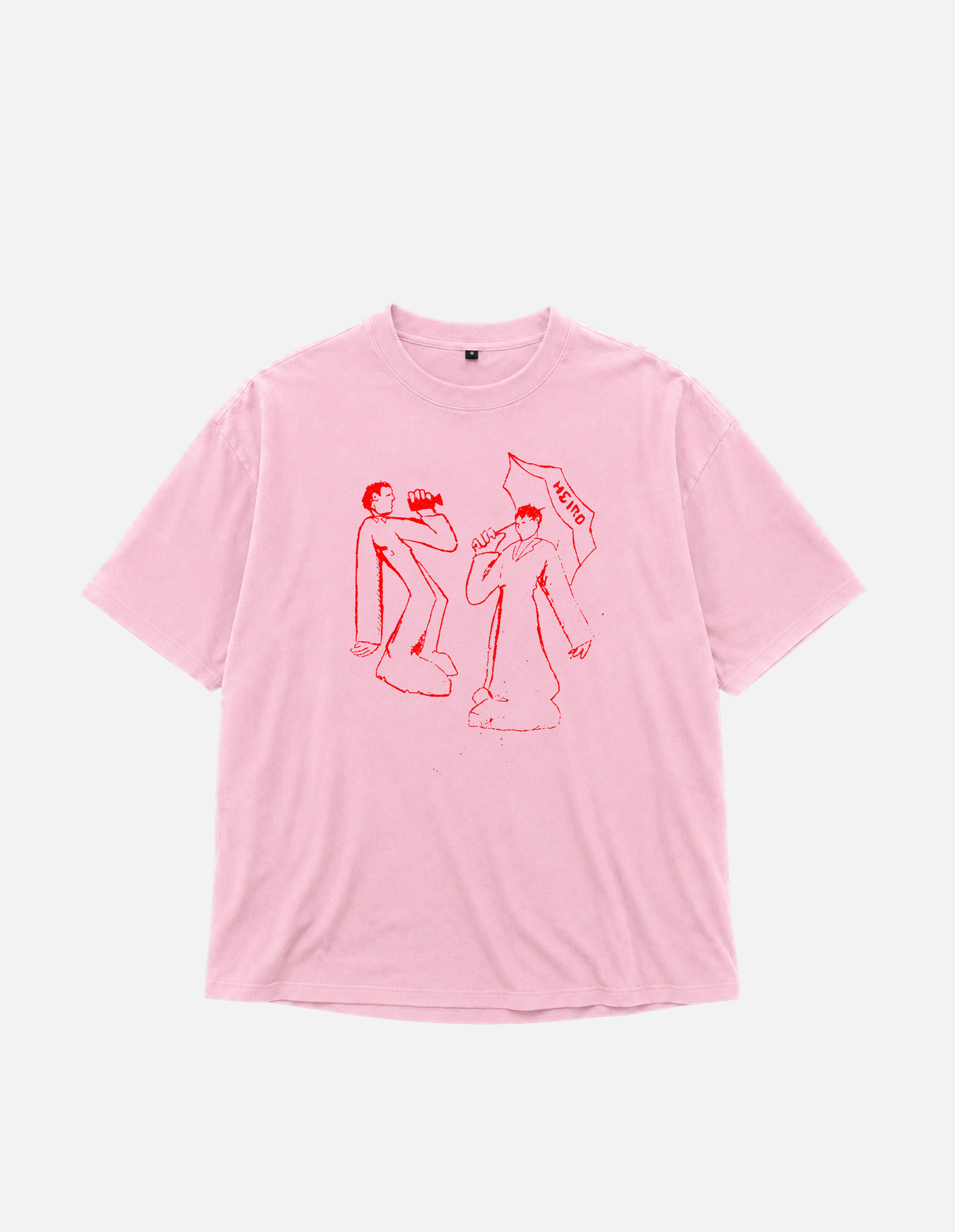Oversize T-Shirt "Comic Silhouette" Pink