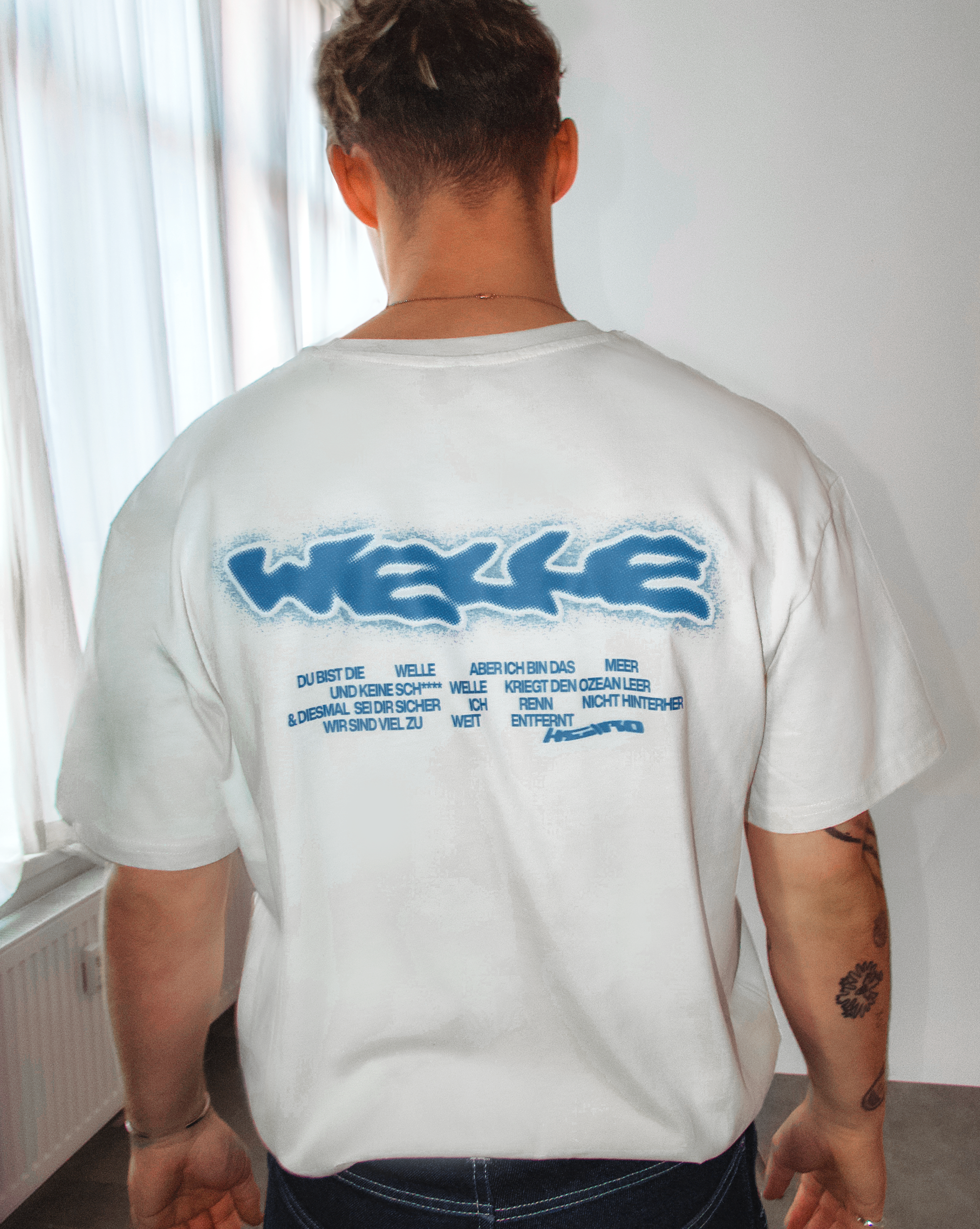Oversize T-Shirt "WELLE 2" weiß