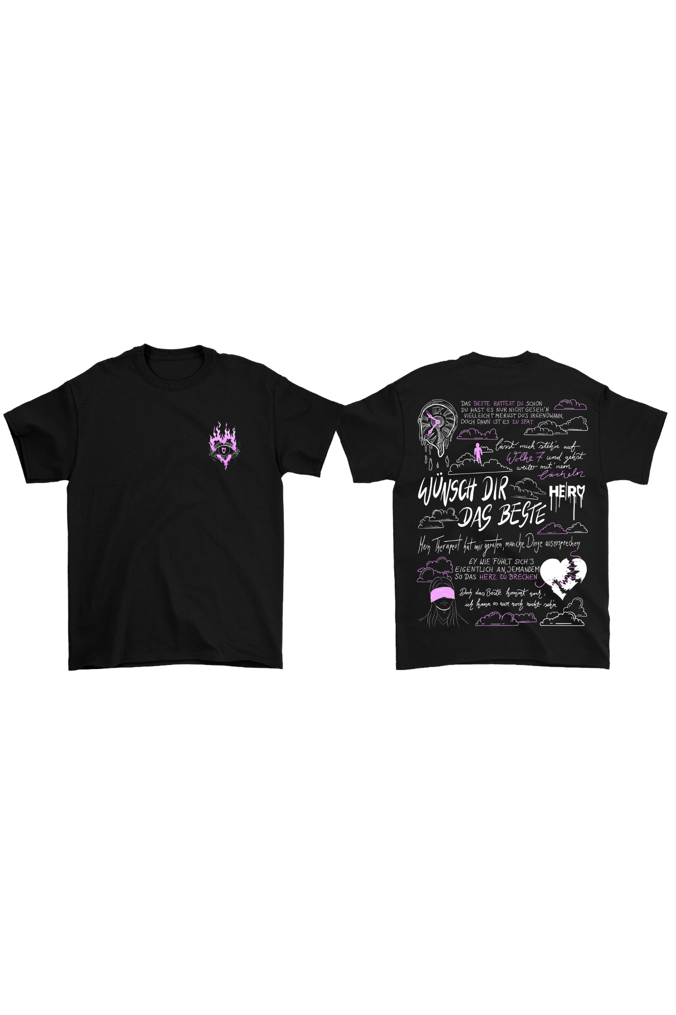 Oversize T-Shirt "Wünsch dir das Beste" schwarz