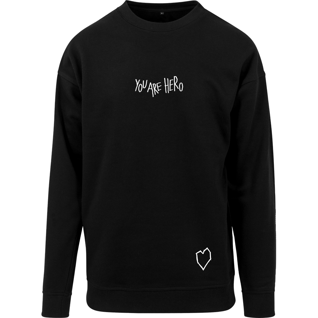 Crewneck "YOU ARE HERO" Schwarz