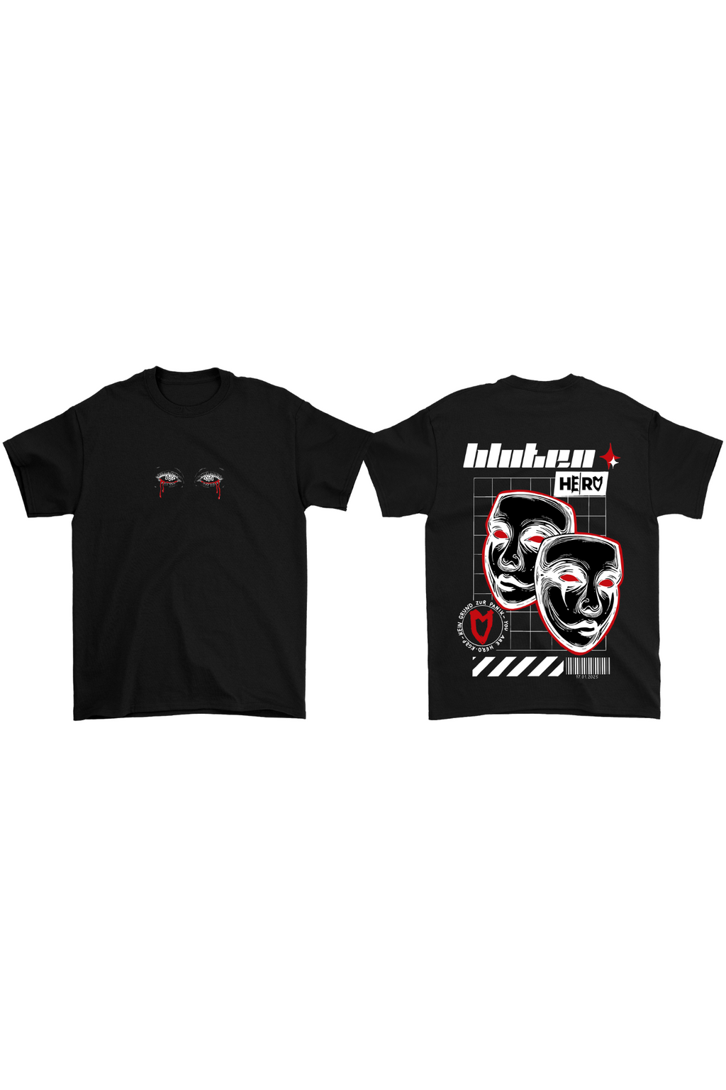 Oversize T-Shirt "bluten" schwarz