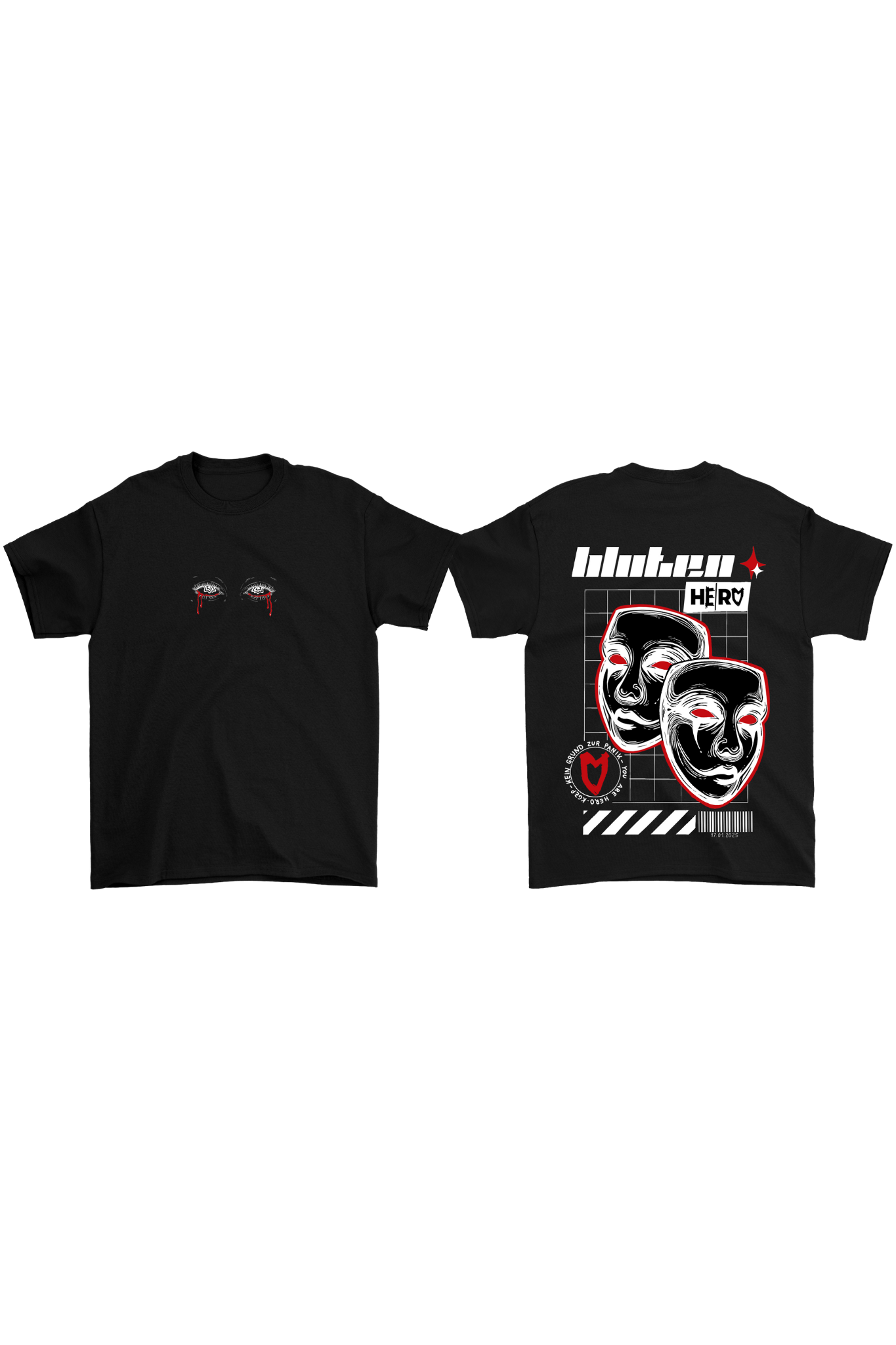Oversize T-Shirt "bluten" schwarz