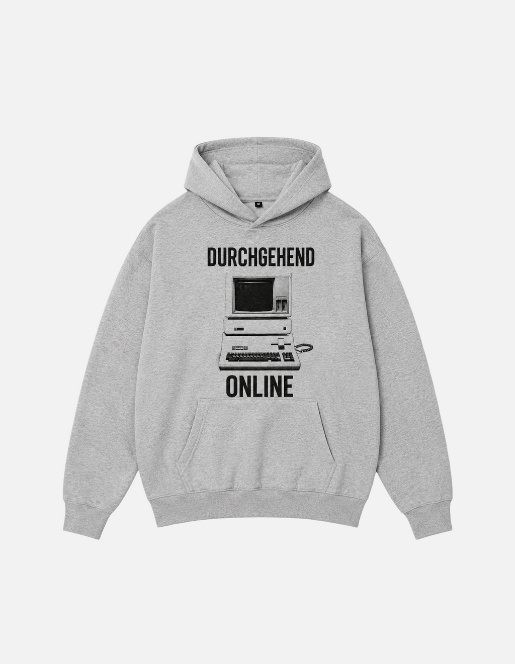 Fluffy Hoodie "DURCHGEHEND ONLINE" Grau
