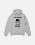 Fluffy Hoodie "DURCHGEHEND ONLINE" Grau