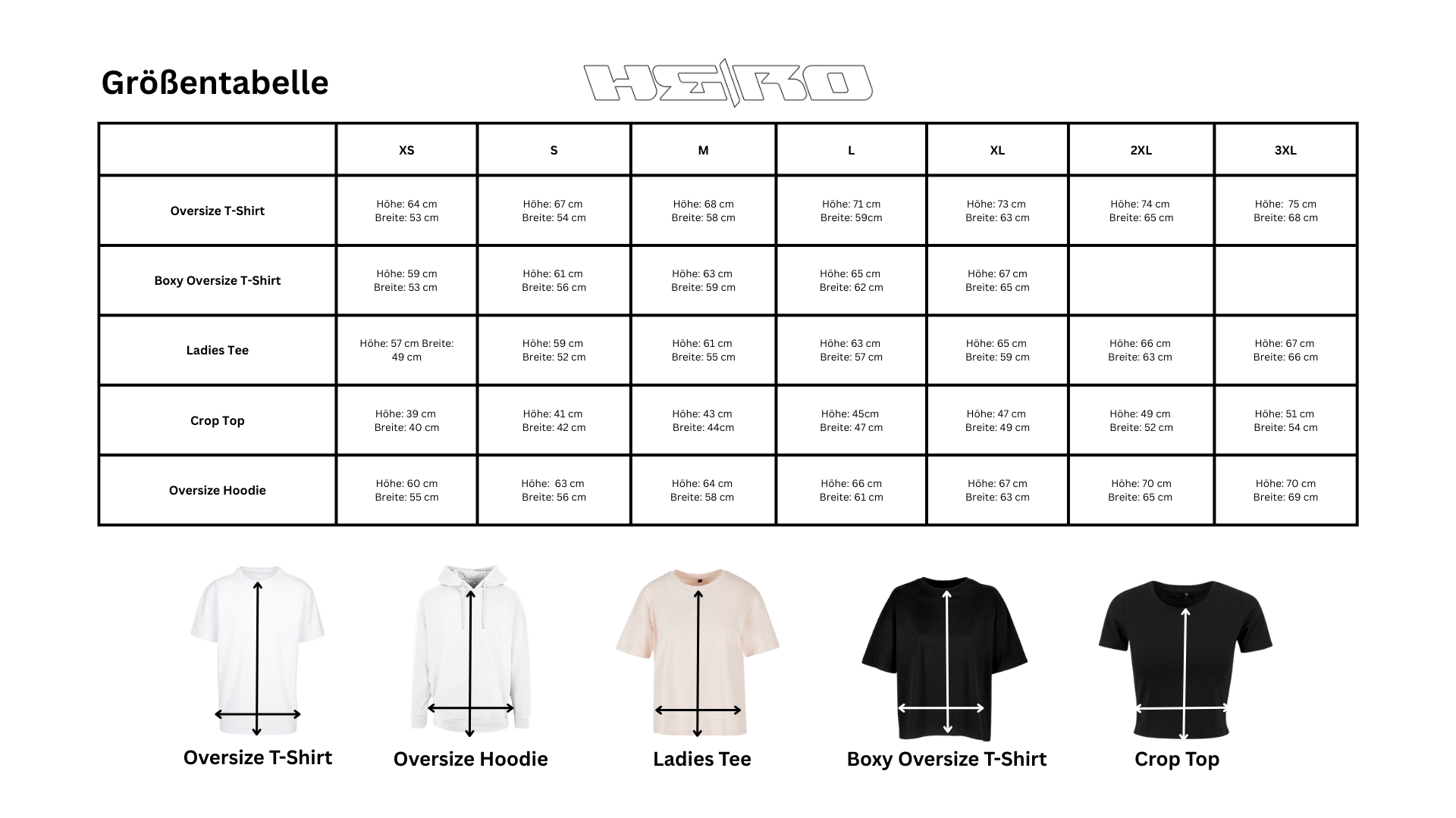 Boxy Oversize T-Shirt "HE/RO" schwarz