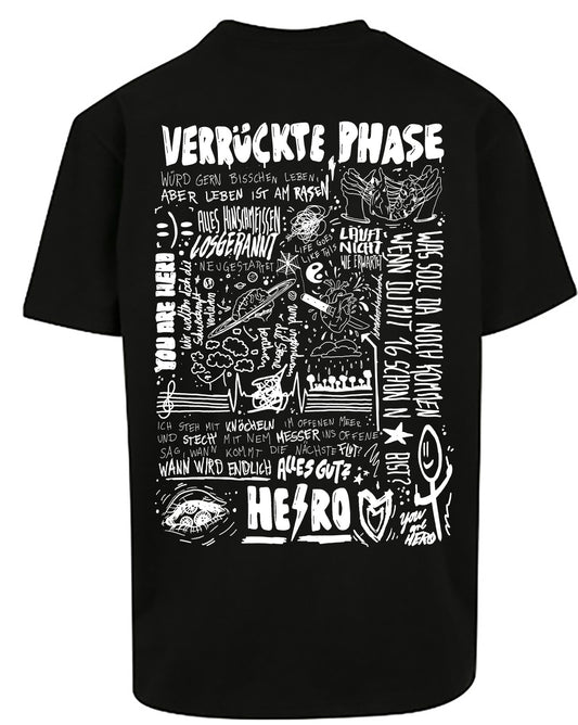 Oversize T-Shirt "Verrückte Phase" Schwarz
