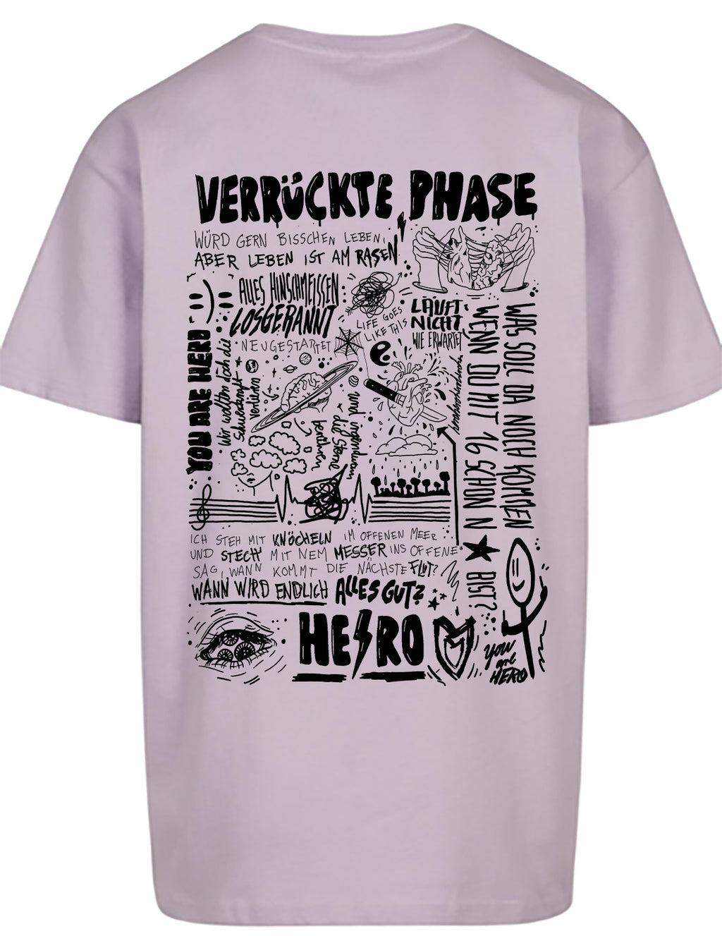Oversize T-Shirt "Verrückte Phase" Lila