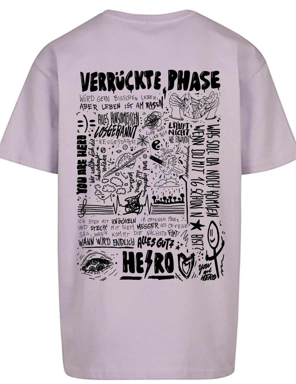 Oversize T-Shirt "Verrückte Phase" Lila